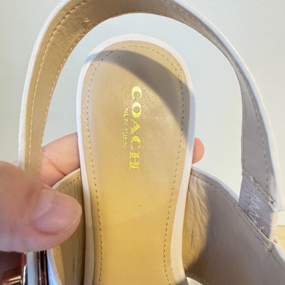 COACH Marla Nude Patent Leather Slingback Sandals | Size 10B ✨ - Picture 6 of 8